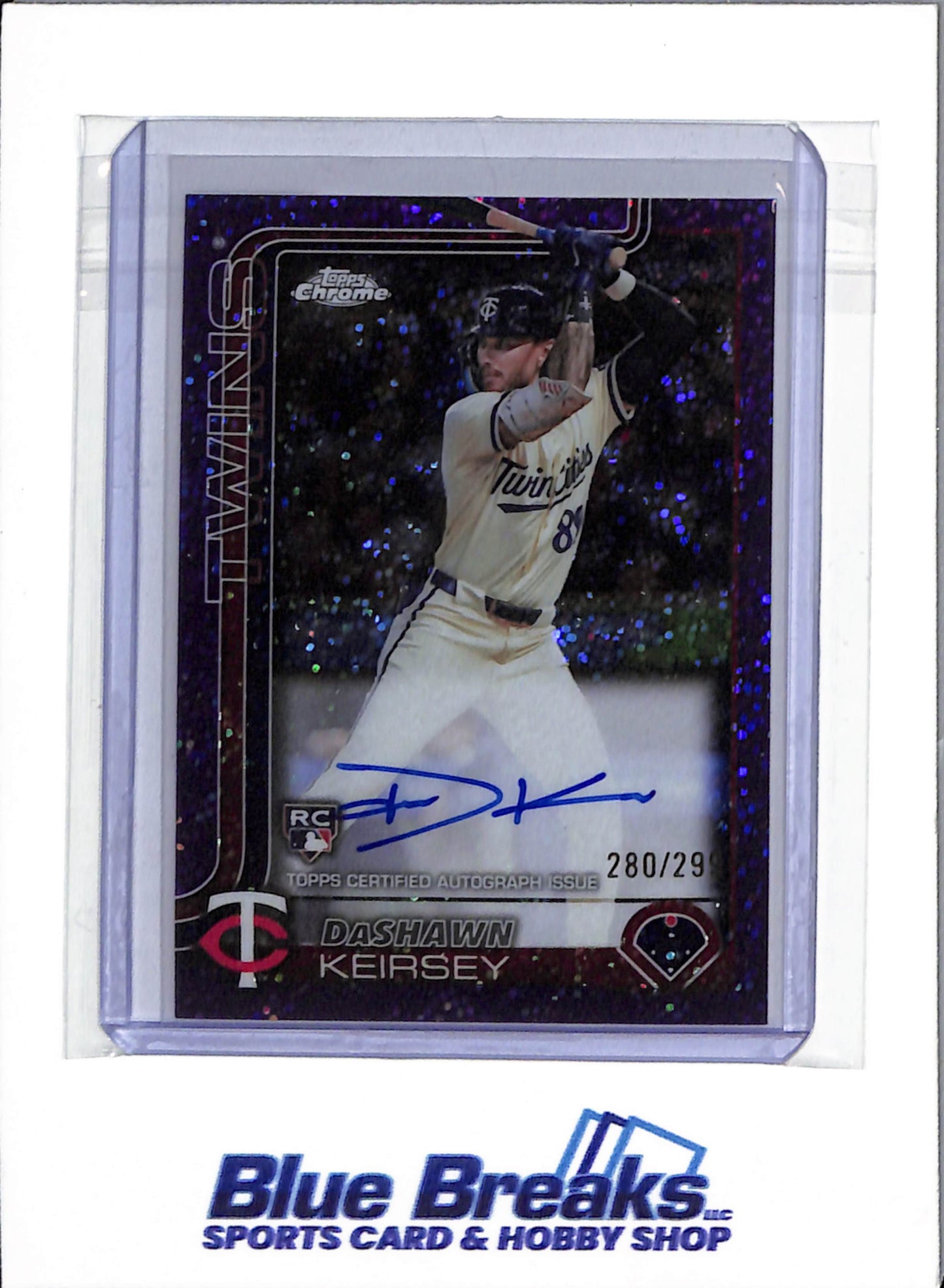 2025 Topps Chrome - Purple Glitter - DaShawn Keirsey - auto - 280/299 - RC - #RA-DK - Baseball - Twins