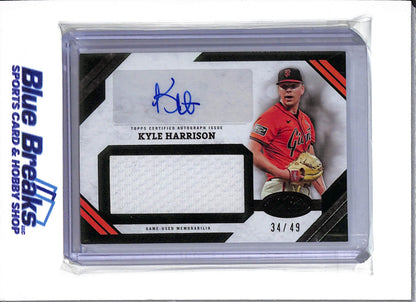 2025 Topps Tier One - Autographed Jumbo Relic Card Green - Kyle Harrison - 34/49 - #AJR-KH - Baseball - Giants