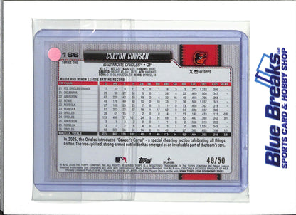 2026 Topps 75 - Series One Gold Glitter - Colton Cowser - 48/50 - #166 - Baseball - Orioles