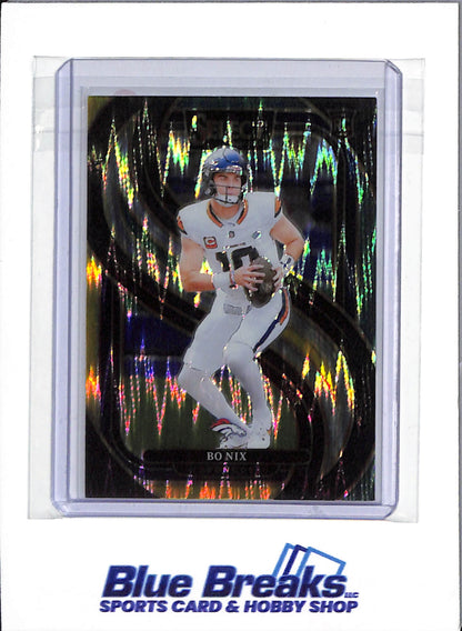 2024 Panini Select - Prizm Green/Yellow Raywave - Bo Nix - #117 - Football - Broncos