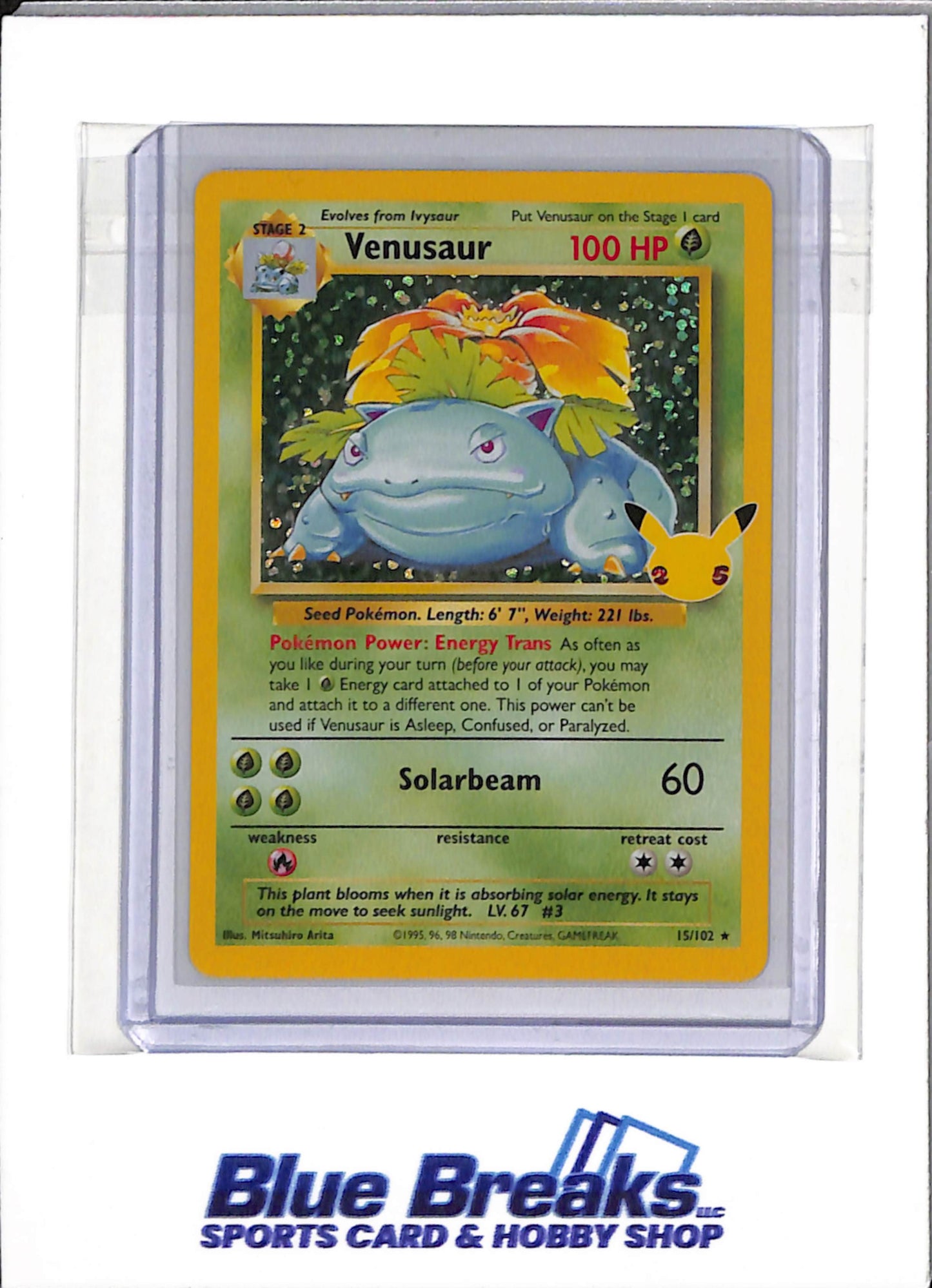 2001 Pokemon Celebrations Classic Collection - 25th Anniversary Stamp - Venusaur - #15/102