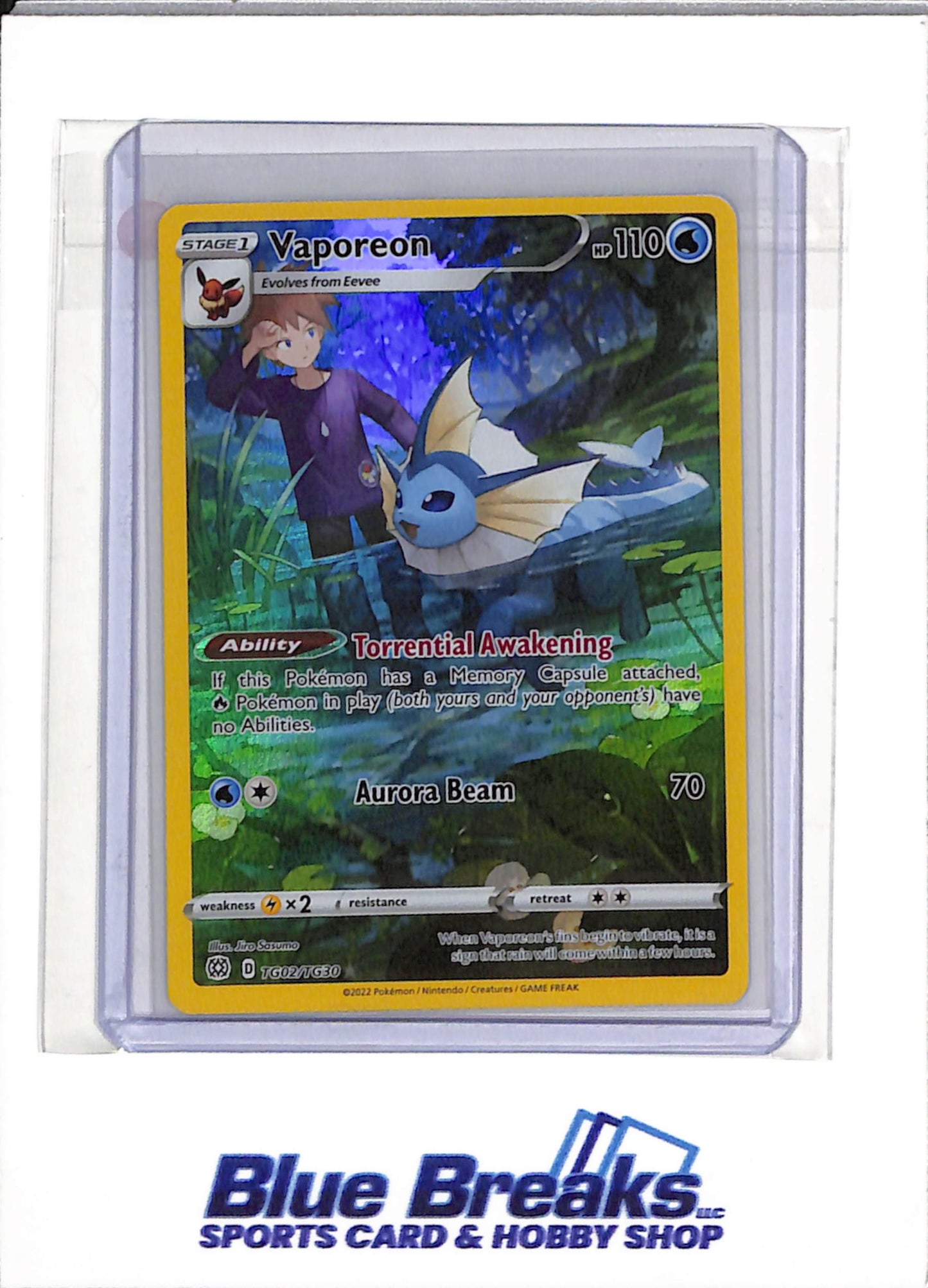 2022 Pokémon Brilliant Stars Trainer Gallery - Holo - Vaporeon - #TG02/TG30