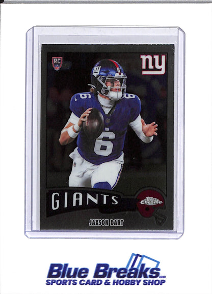 2025 Topps Chrome - Rookie Card - Silver - Jaxson Dart - #1975-25 - Football - Giants