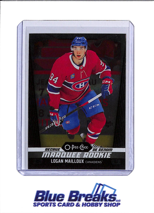 2024-25 O-Pee-Chee - Marquee Rookie - Foil Rainbow/Black -Logan Mailloux - 075/100 #559 - Ice Hockey - Canadiens