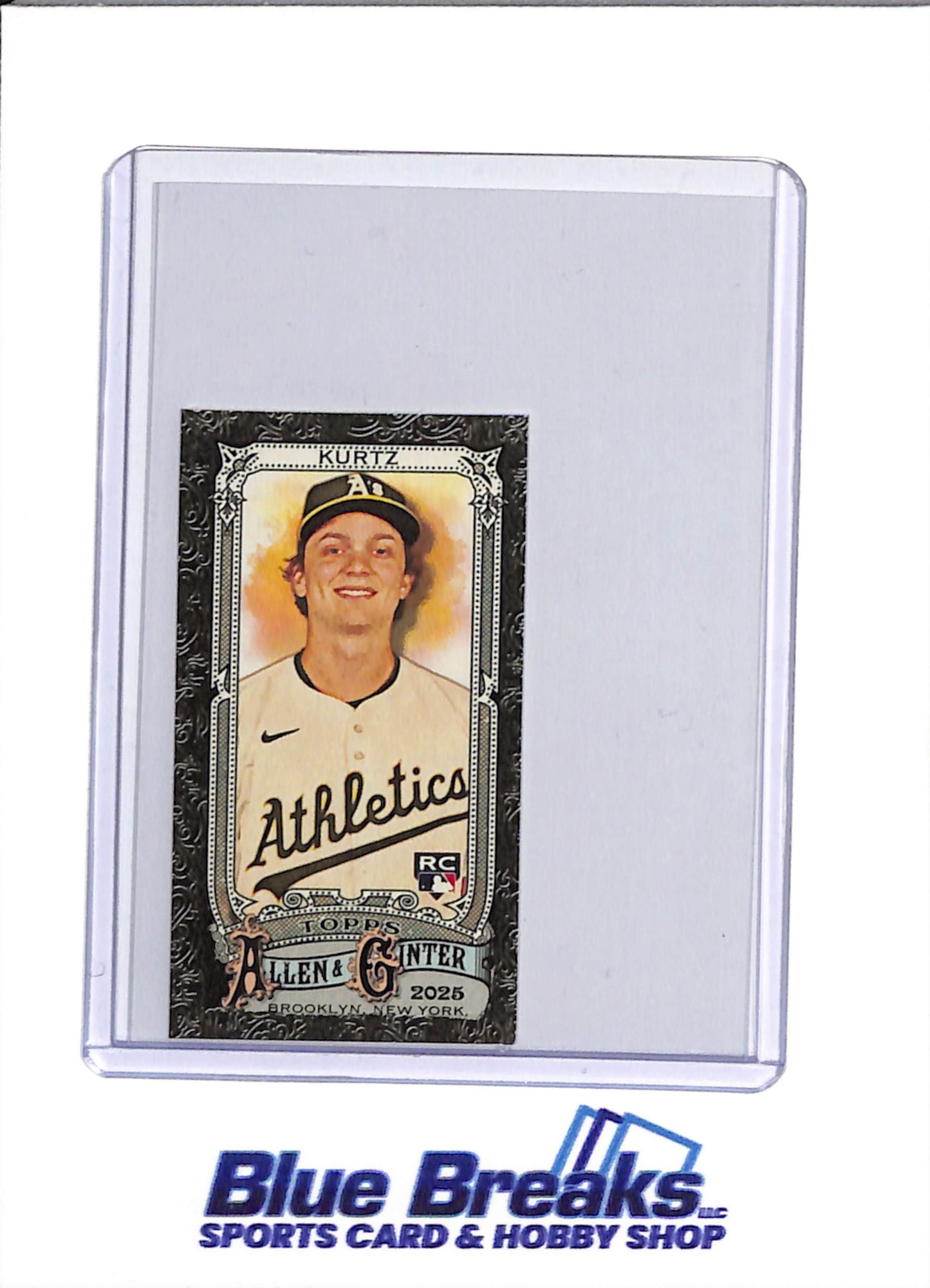 2025 Topps - Allen & Ginter - black border - Mini Rookie Card - Nick Kurtz - #296 - Baseball - Athletics