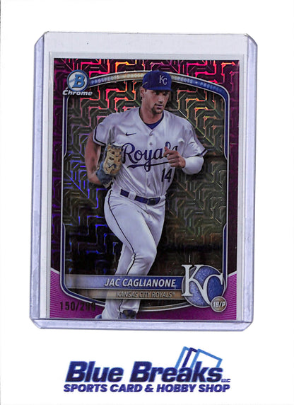 2025 Topps Bowman Chrome - Prospects - Pink Refractor - Jac Caglianone - 150/299 - #BCP-103 - Baseball - Royals