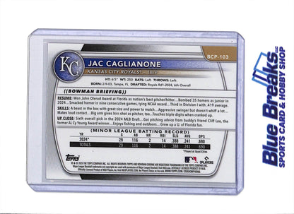 2025 Topps Bowman Chrome - Prospects - Pink Refractor - Jac Caglianone - 150/299 - #BCP-103 - Baseball - Royals