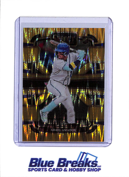 2024 Panini Select - Rookie Card - Yellow Raywave - Adael Amador - 09/10 - #74 - Baseball - Rockies