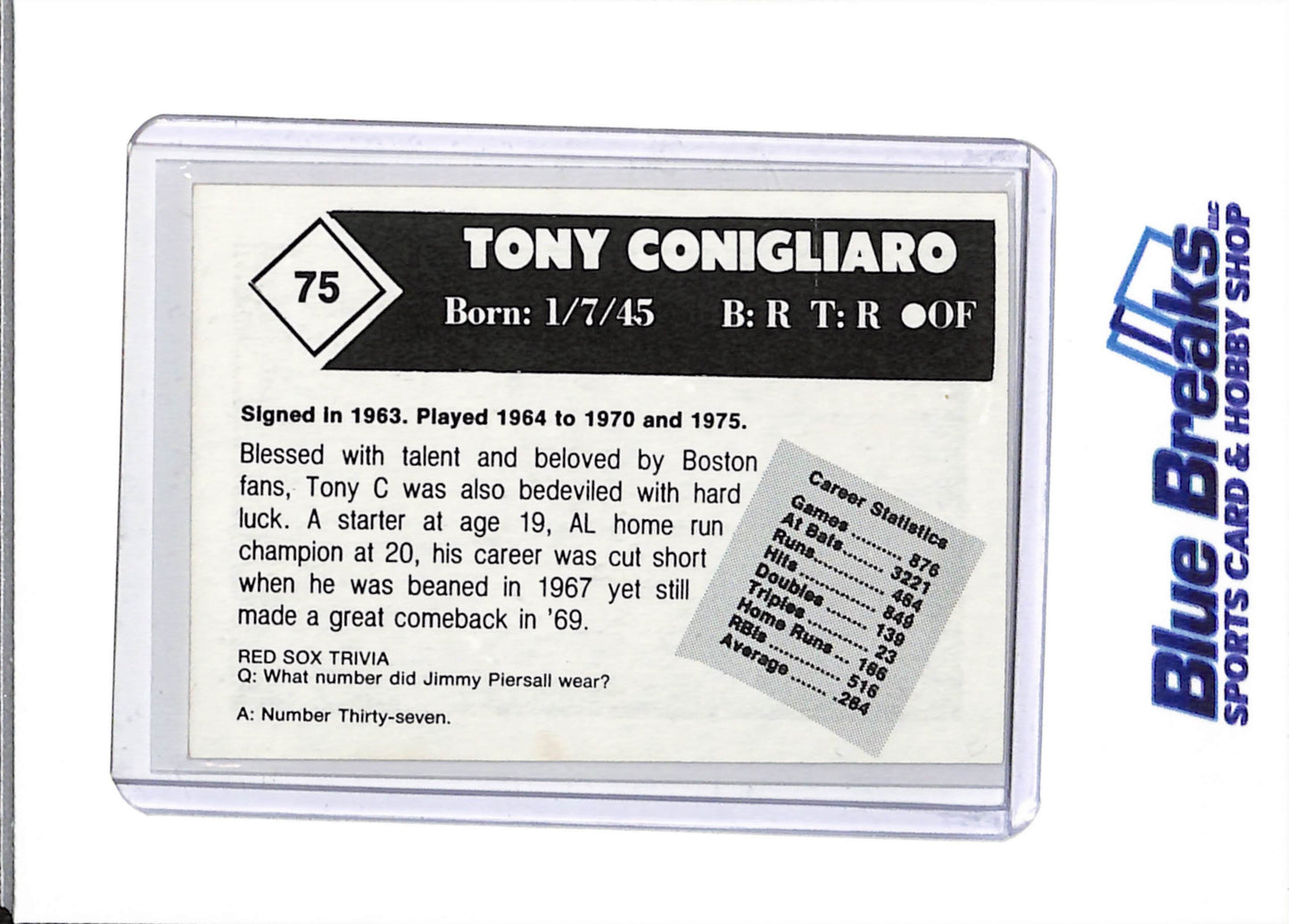 1978 Boston Red Sox - Of the 50's and 60's - Tony Conigliaro - #75 - Baseball