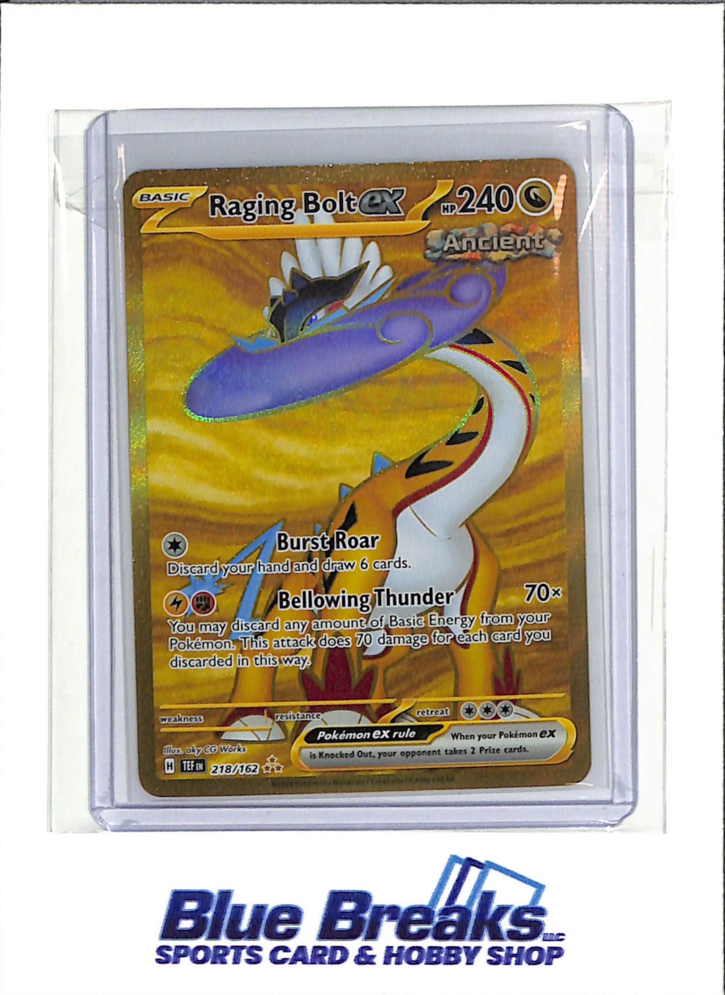 2024 Pokémon - Scarlet & Violet - Temporal Forces - Hyper Rare Foil - Raging Bolt ex - #218/162