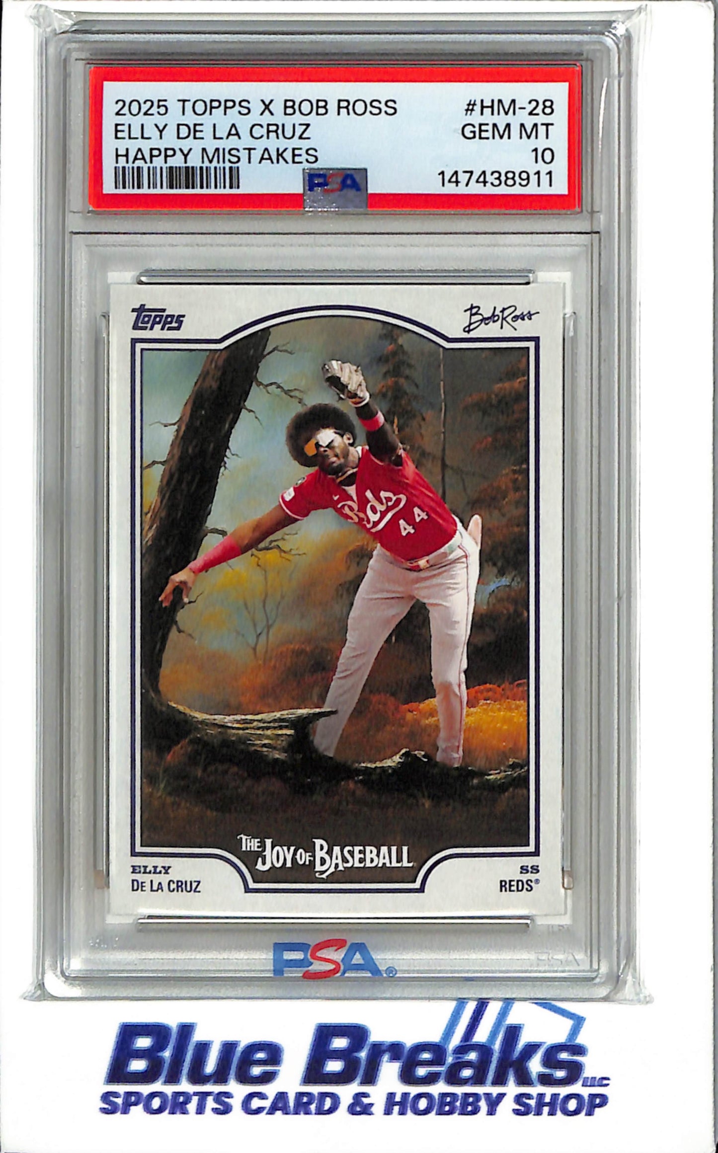 2025 Topps X Bob Ross - Happy Mistakes - Elly De La Cruz - #HM-28 - PSA 10 - Baseball - Reds