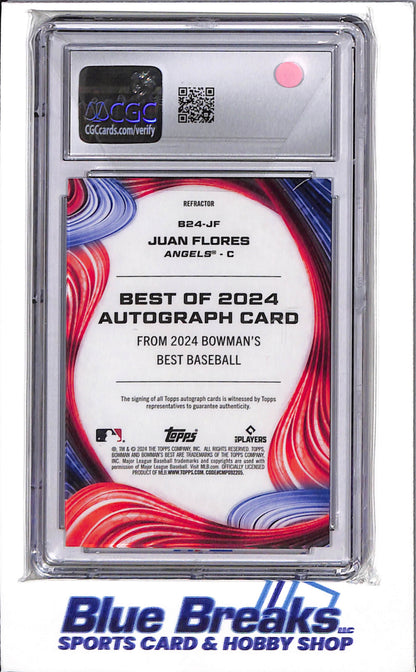 2024 Topps Bowman's Best - Best of '24 Autographs - Refractor - Juan Flores - #B24-JF - CGC10 - Baseball - Angels