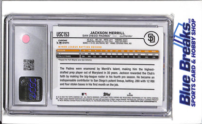 2024 Topps Chrome - Update Rookie Card - Silver Foil - Jackson Merrill - #USC153 - CGC9 - Baseball - Padres