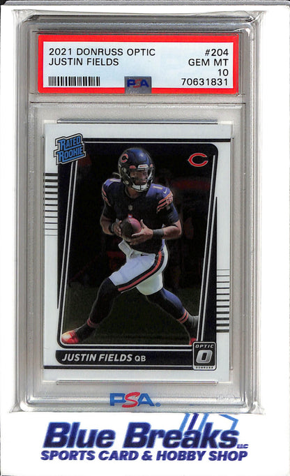 2021 Panini Donruss - Optic - Justin Fields - #204 - PSA 10 - Football - Bears