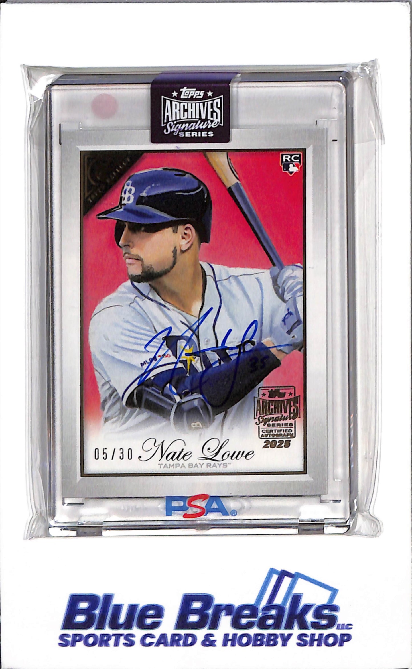 2025 Topps - Archives Signatures - Nate Lowe - auto - 05/30 - #2 - Baseball - Rays