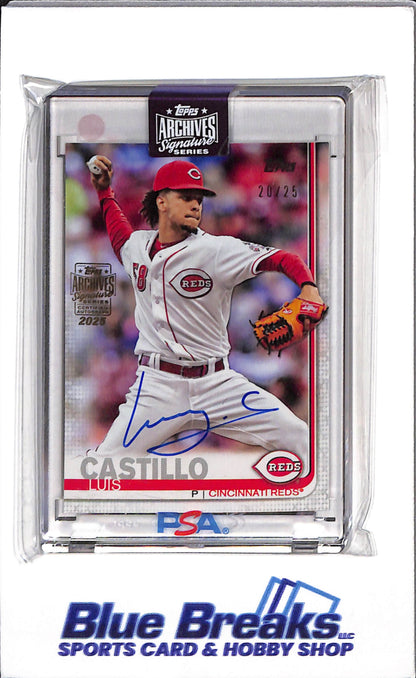 2025 Topps - Archives Signatures - Castillo Luis - 20/25 - #156 - Baseball - Reds