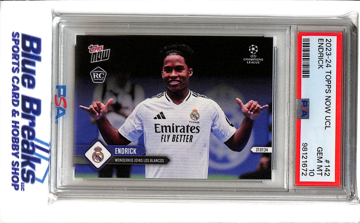 2023-24 Topps Now UCL - Rookie Card - Champions League - Enderick - #142 - PSA 10 - Soccer - Emirates