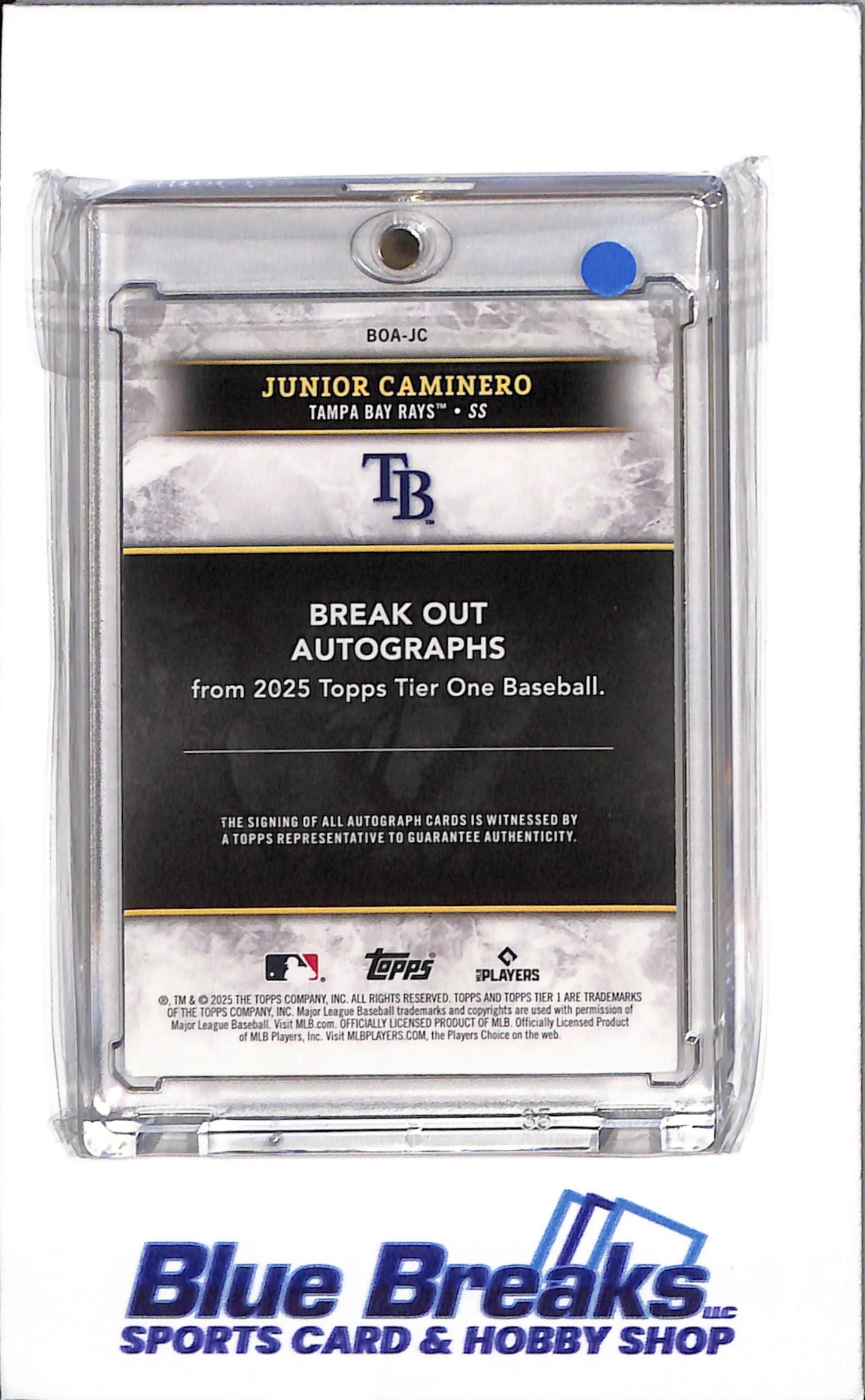 2025 Topps - Tier One - Gold - Auto - Junior Caminero - 087/149 - #BOA-JC - Baseball - Rays