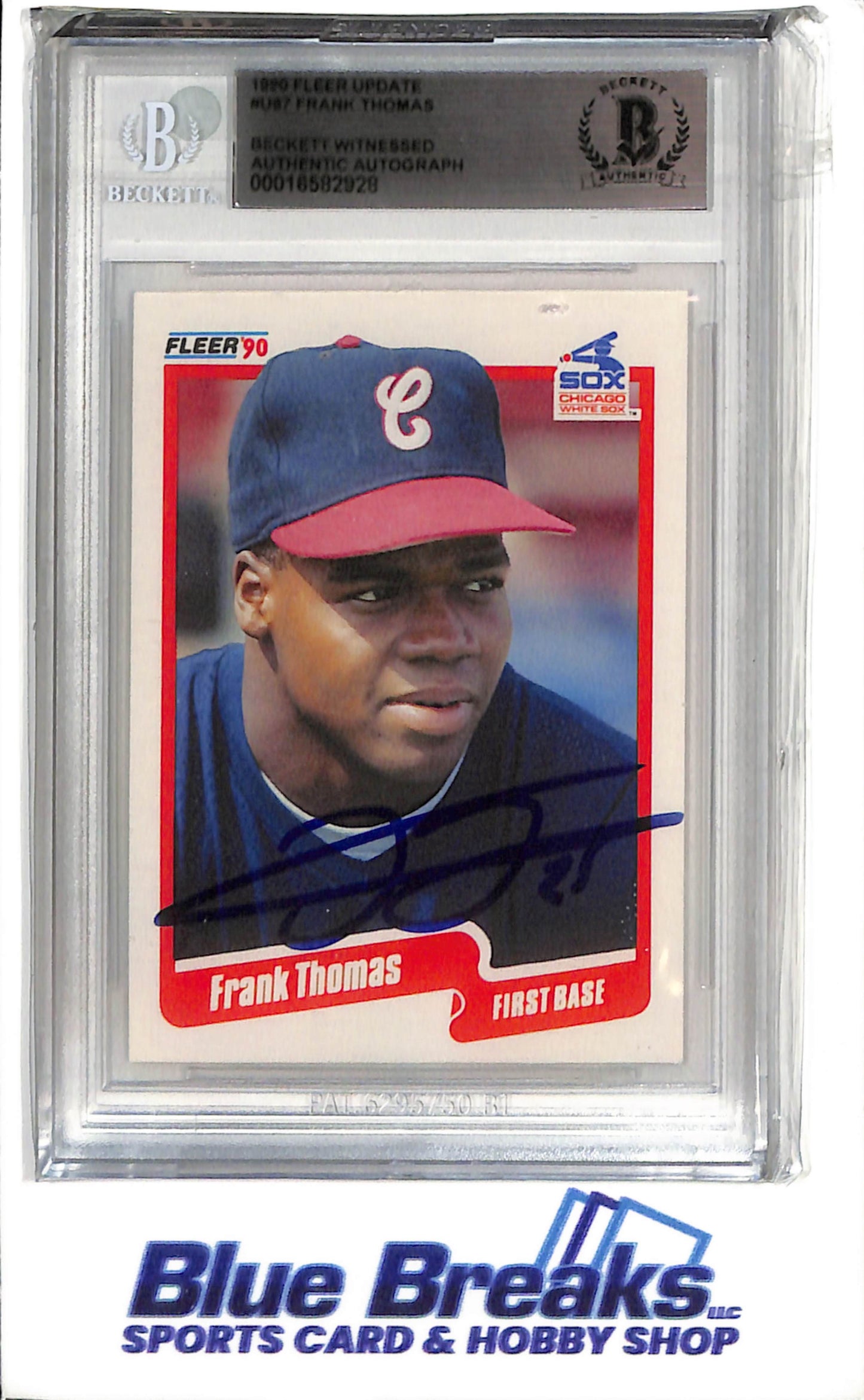 1990 Fleer Update - Frank Thomas - in person auto - #U-87 - Beckett Authentic - Baseball - White Sox