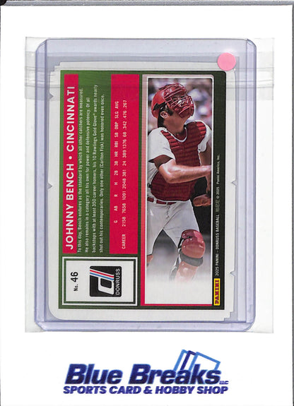 2025 Panini - Donruss - Silver/Red Foil - Johnny Bench - 47/75 - #46 - Baseball - Reds