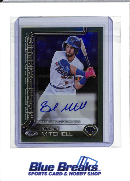 2025 Topps - Certified Auto - Green Foil - Blake Mitchell - 26/99 - #PD-90 - Baseball - River Bandits