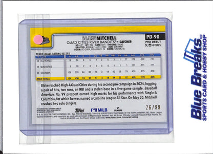 2025 Topps - Certified Auto - Green Foil - Blake Mitchell - 26/99 - #PD-90 - Baseball - River Bandits