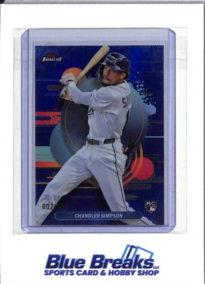 2025 Topps Finest - Blue Uncommon - Chandler Simpson - 002/150 - #177 - Baseball - Rays