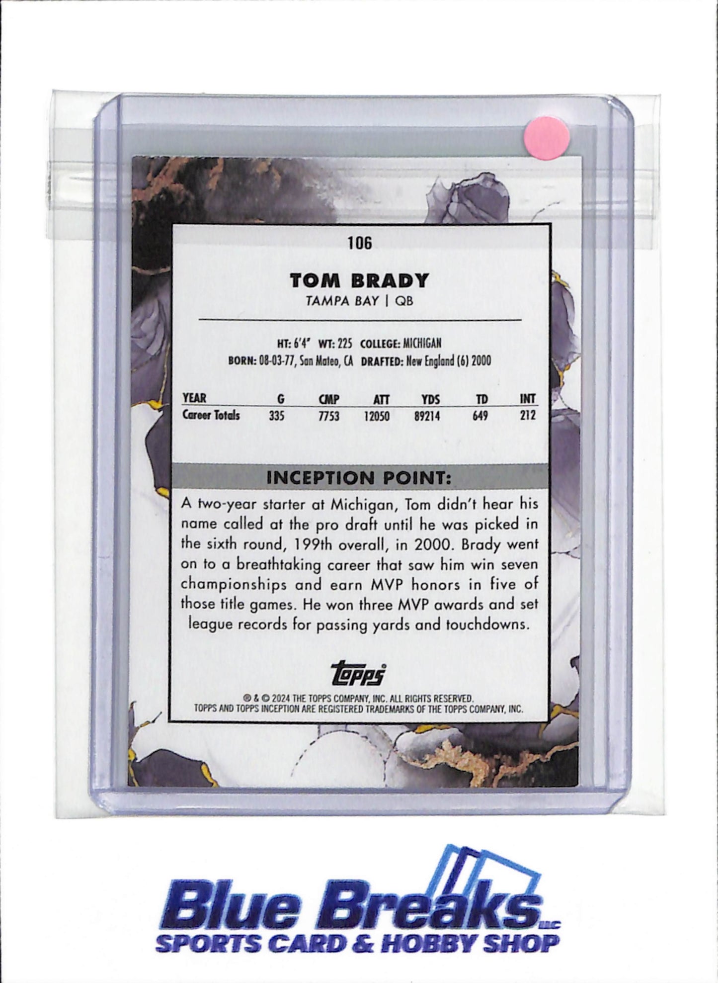 2024 Topps - Inception - Green - Tom Brady - #106 - football - Buccaneers