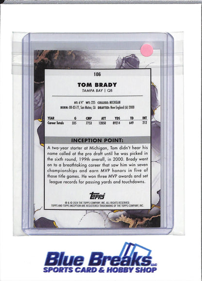 2024 Topps - Inception - White - Tom Brady - #106 - football - Buccaneers