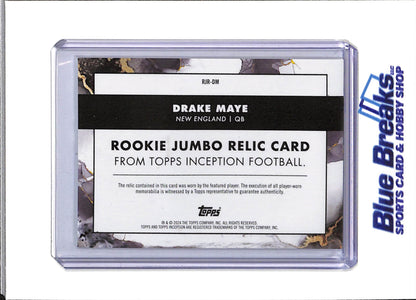 2024 Topps Inception - Rookie Jumbo Relic Card - Drake Maye - 068/125 - #RJR-DM - Football - Patriots