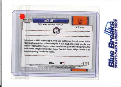 2026 Topps - Topps 75 - Mrs. Met - 46/99 - #M-14 - Baseball - Mets