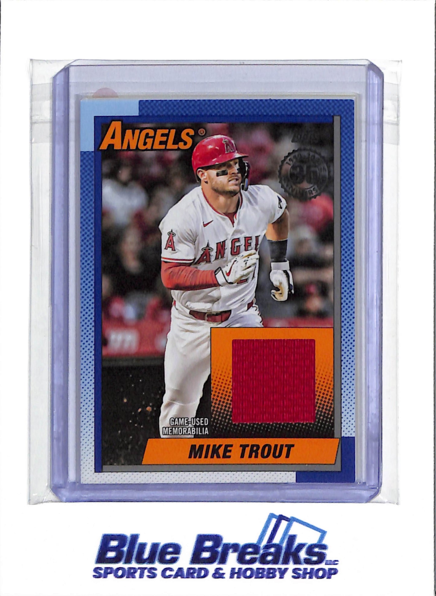 2025 Topps - 35 Anniversary - 1990 Topps Baseball Relic Card - Game Used Memorabilia - Mike Trout - #90RU-MT - Baseball - Angels