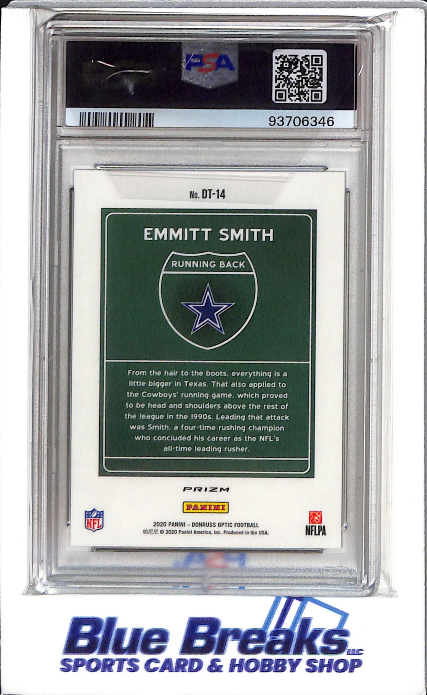 2020 Panini Prizm - Donruss Optic - Downtown - Emmitt Smith - #DT-14 - PSA 9 - Football - Cowboys