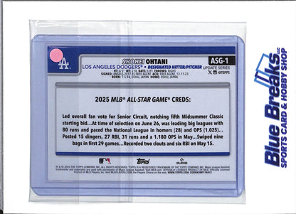 2025 Topps - All Star Game - Shohei Ohtani - #ASG-1 - Baseball - Dodgers