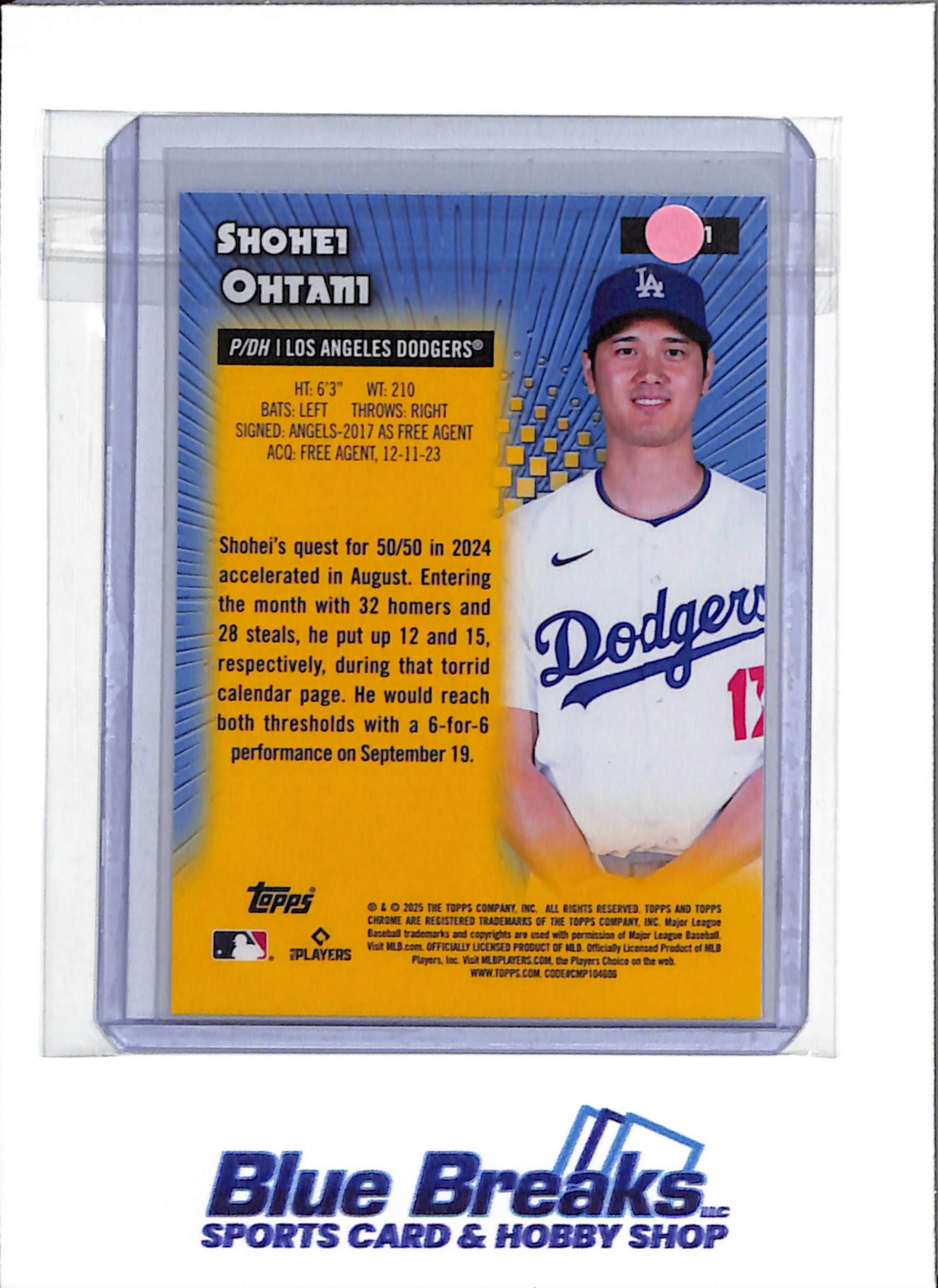 2025 Topps Chrome - All Etch Blue - Shohei Ohtani - #CAE-1 - Baseball - Dodgers