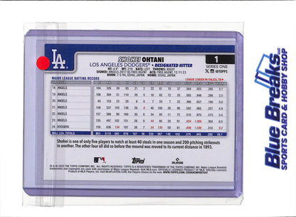 2025 Topps - Series 1 - Silver Foilboard - Shohei Ohtani - #1 - Baseball - Dodgers