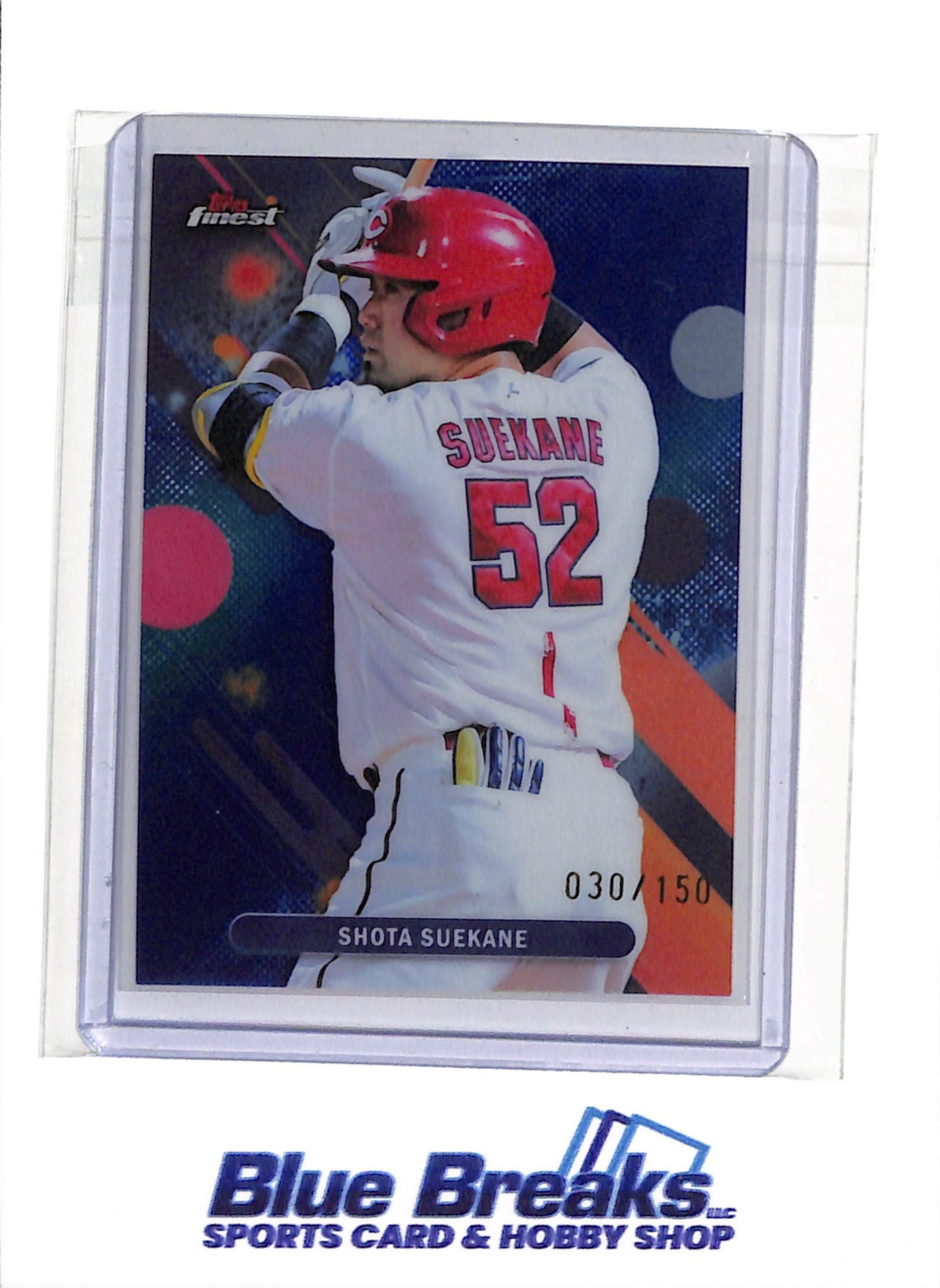 2025 Topps Finest - Blue Refractor - Shota Suekane - 030/150 - #90 - Baseball - Tokyo Carp