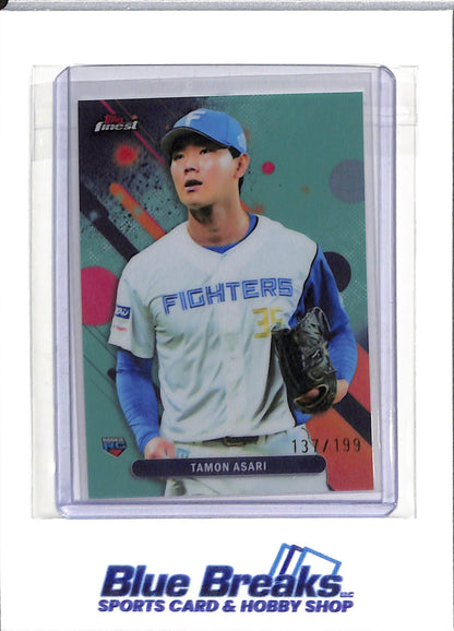 2025 Topps Finest - Aqua Refractor - Tamon Asari - 137/199 - #194 - Baseball - Fighters