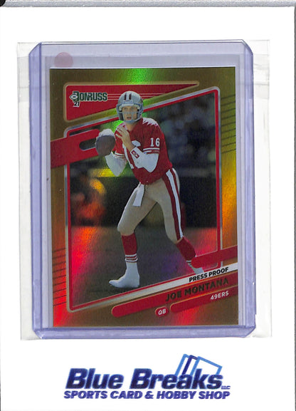 2021 Panini Donruss - Press Proof Gold/Red - Joe Montana - #57 - Football - 49ers