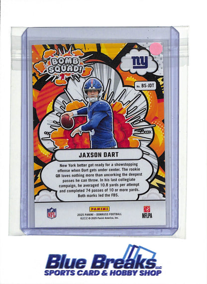 2025 Panini Donruss - Bomb Squad - Jaxson Dart - #BS-JDT - Football - Giants