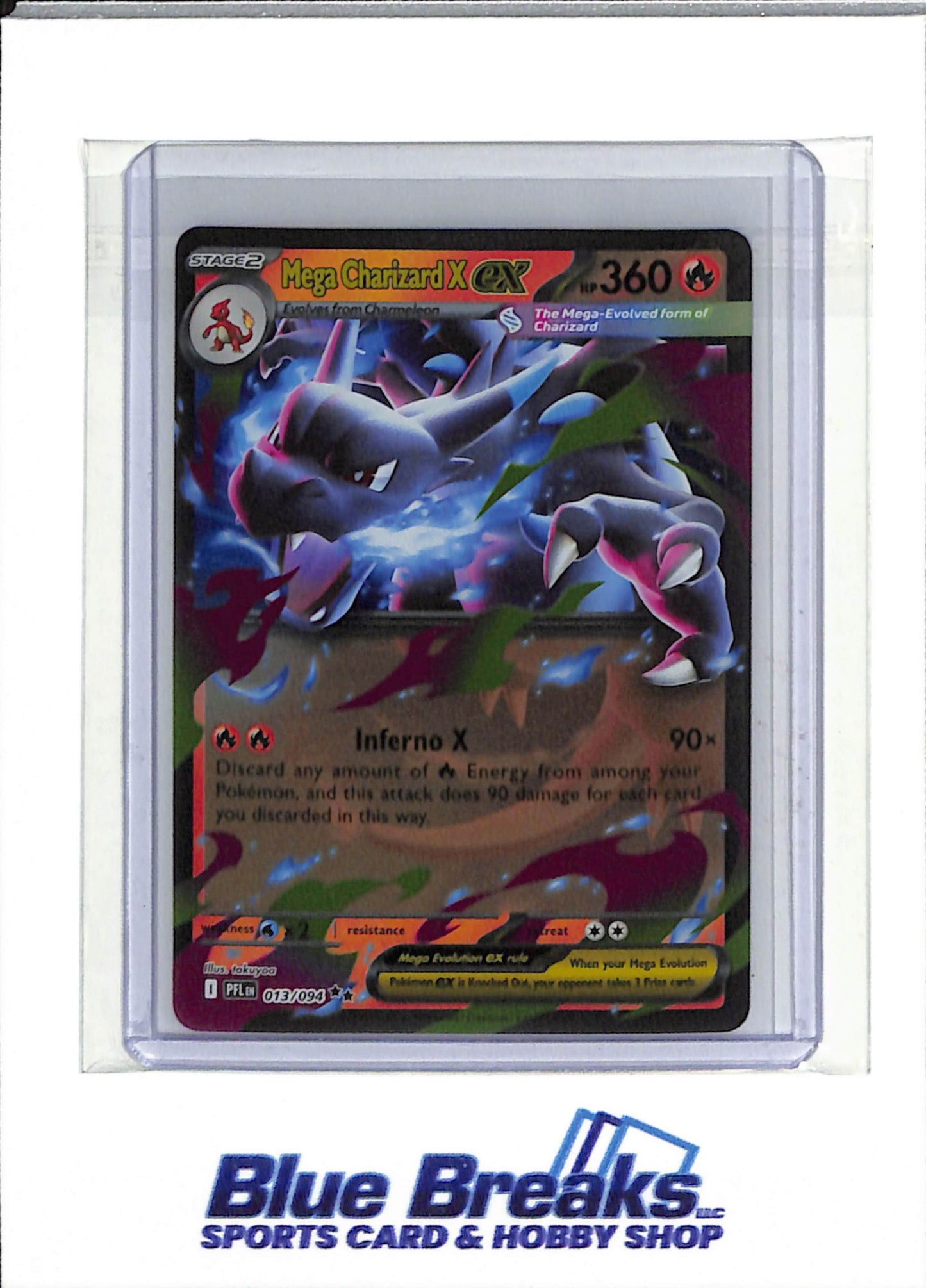 2025 Pokémon - Phantasmal Flames Foil - Mega Charizard X ex - #013/094