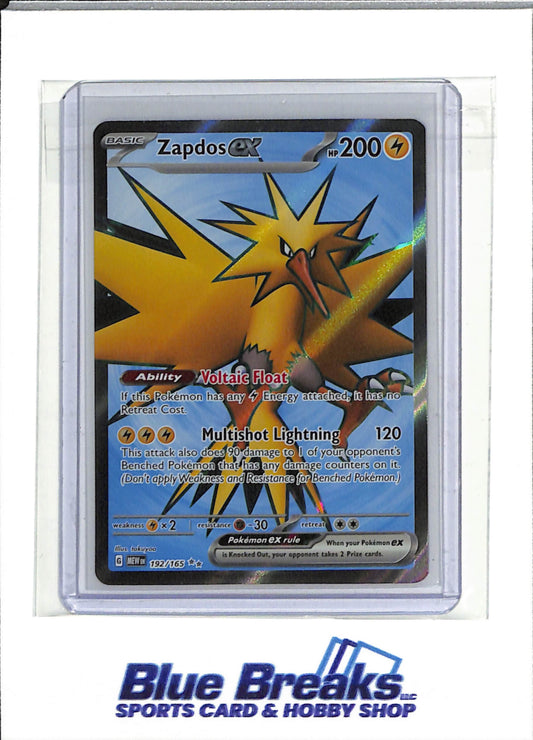 2023 Pokemon - Scarlet & Violet - 151 - Ultra Rare Foil - Zapdos ex - #192/165 - drop