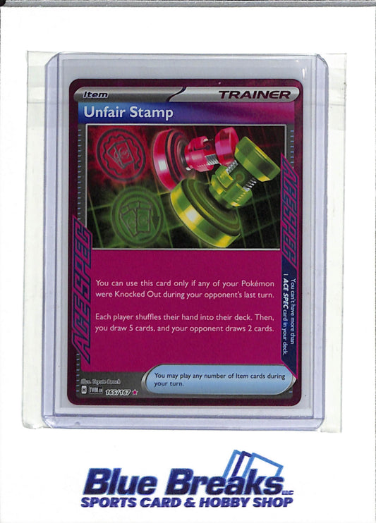 2024 Pokemon - Twilight Masquerade - Special Holographic Foil - Unfair Stamp - #165/167 - drop