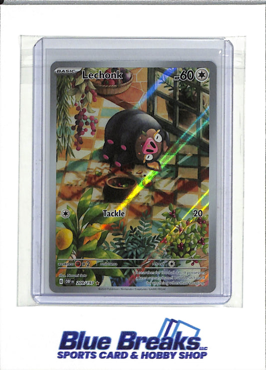 2023 Pokemon - Obsidian Flames - Illustration Rare Holo - Lechonk - #209/197 - drop