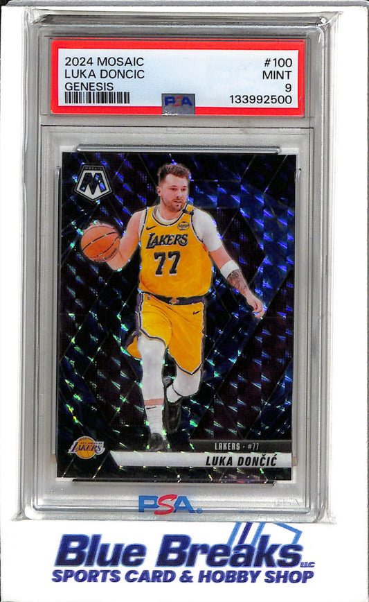 2024 Panini - Mosaic - Genesis - Luka Doncic - #100 - PSA 9 - basketball - Lakers - drop