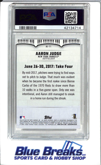 2018 Topps - Aaron Judge Highlights - Blue - Aaron Judge - #AJ-11 - PSA 9 - Baseball - New York Yankees