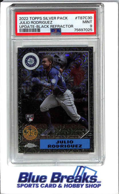 2022 Topps - Update - Black Refractor - Julio Rodriguez - 79/199 - #T87C-30 - PSA 9 - Baseball - Seattle Mariners