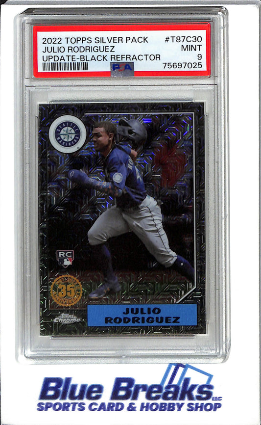 2022 - Topps - Update - Black Refractor - #T87C30- 76/199 -Baseball - Seattle Mariners PSA 9 - drop