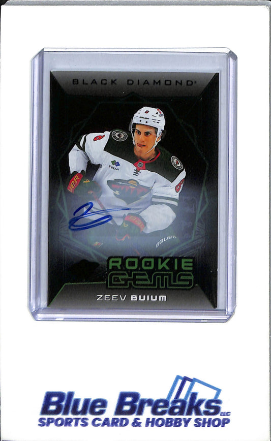 2025-26 - Upper Deck - Black Diamond - Rookie Gems - Green - Zeev Buium - auto - 5/5 - #RGS-ZB - Hockey - Minnesota Wild