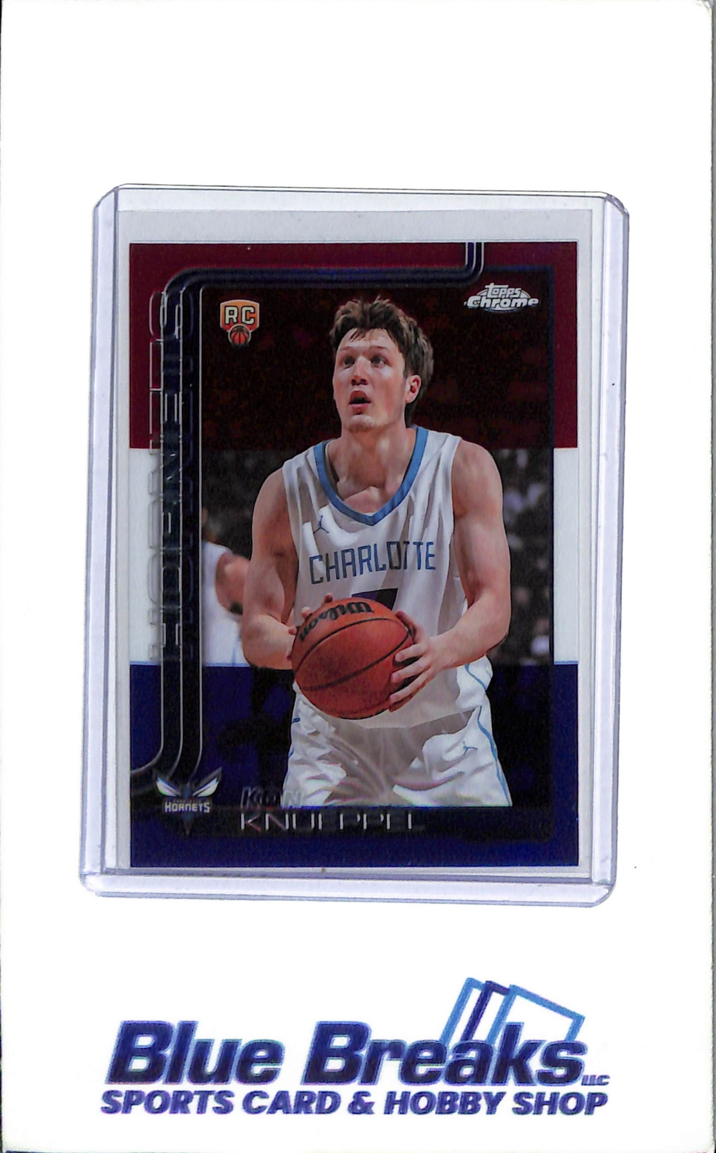 2025 Topps Chrome - Red Whight Blue - Kon knueppel - Rookie - #254 - Basketball - Charlotte Hornets - drop
